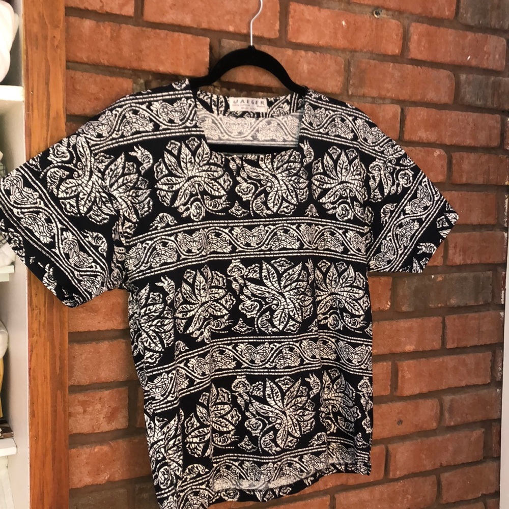 Black & white print t-shirt | Jaeger | Size M